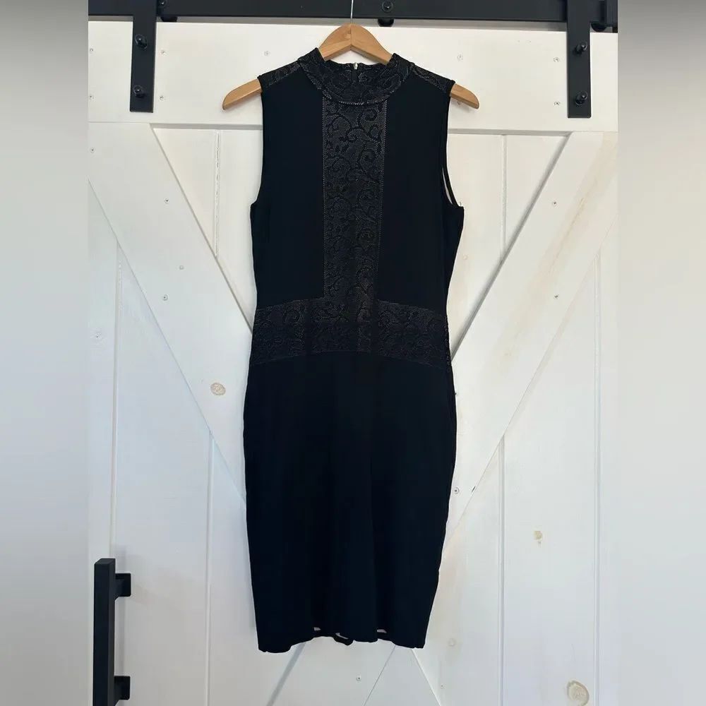 Marc New York Andrew Marc Black Knit Sleeveless Sheath Dress